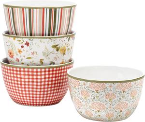 Certified International Nature's Song 710 мл миски для мороженого и десертов, набор из 4 штук, ассорти дизайнов
