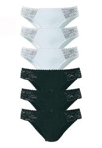 Трусы 6Pack LASCANA, черный/белый