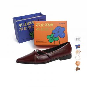 WOXXXN Женские повседневные туфли-лодочки бордовые в подарочной коробке с аксессуаром, цвет Burgundy[Gift Box Set](Gift Included)