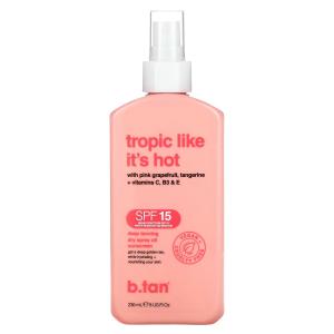 Сухой спрей-масло B.tan Tropic Like It's Hot SPF 15 для глубокого загара, 236 мл