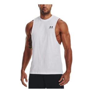 Спортивный топ Under Armour Sportstyle Left Chest Cut-Off Tank Top 'White' 1329286-101, белый