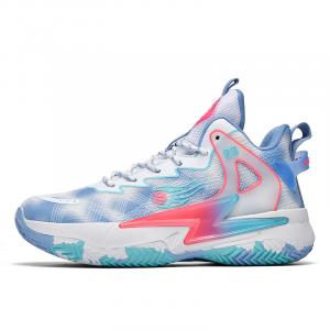 ATAY Амортизирующие нескользящие износостойкие баскетбольные кроссовки мидтоп Unisex бело-голубые, цвет White Blue