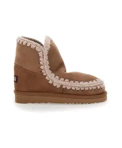 Коричневые замшевые эскимосские сапоги с нашивкой с логотипом. Mou, коричневый