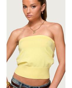 Женский вязаный топ без бретелей Philipa Edikted, Yellow