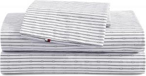 Tommy Hilfiger Комплект постельного белья Full, темно-синий, хлопковый перкаль, наволочки в комплекте