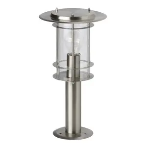 Блестящий напольный светильник YORK E27, высота 40 см, E27 макс. 40 Вт, подходит для светодиодов, из нержавеющей стали Brilliant, Edelstahlfarben