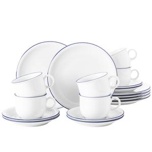 Компактный кофейный набор с синей каймой, 18 предметов Seltmann Weiden, белый синий