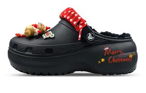 Crocs Классические туфли-сабо на платформе с подкладкой, унисекс, черные, красные