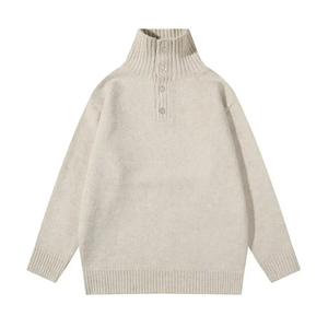 Трикотажная водолазка Unisex с полуоткрытым воротником Moderate VanCamel, белый