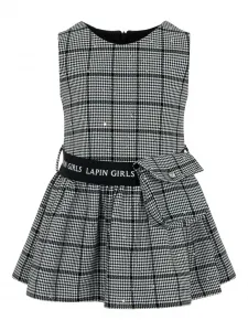 Декорированное платье в клетку Lapin House, серый