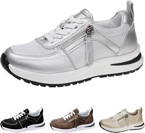 Ортопедические теннисные туфли для женщин с поддержкой свода стопы, широкой полнотой, удобные кроссовки OrthoWear, для плантарного фасциита, модные кроссовки для ходьбы, бега, повседневной носки, обувь для медсестер, удобные и дышащие Baimiu, серебро