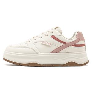 Женские противоскользящие износостойкие низкие кеды для скейтбординга WARRIOR, белый/розовый