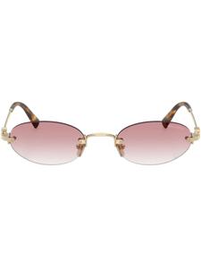 Miu Miu Eyewear солнцезащитные очки в овальной оправе, золотой