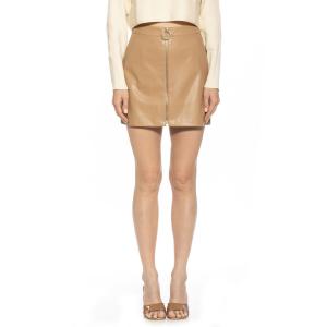 Женская мини-юбка из искусственной кожи с открытой молнией ALEXIA ADMOR ALEXIA ADMOR, коричневый