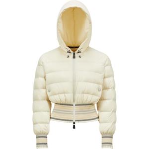 Moncler Женская пуховая куртка цвета слоновой кости, Ivory White
