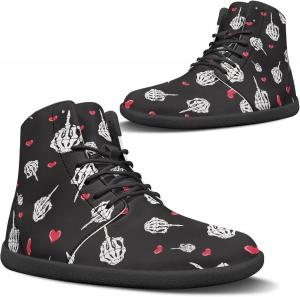 Finger Love Heart Pattern Womens Barefoot Boots Shoes Winter Snow Boots Warm Ankle Booties Pugasmiru