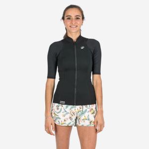 SUBEA Неопреновый топ с защитой от ультрафиолета, короткий рукав, женский Yulex 100 1,5В мм, черный