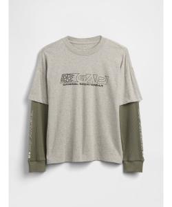 (K) Футболка с графическим логотипом GAP 2-в-1 (детская)