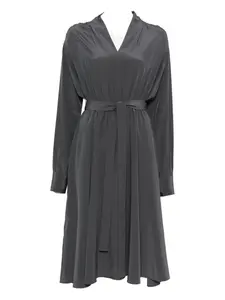 Платье из шелка с поясом JOSEPH, серый