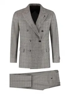 Костюм в клетку Lardini, серый