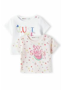 Футболка с принтом 2 PACK MINOTI, цвет light pink white