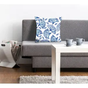 Декоративная подушка queence Marlick с кораллами, чехол без наполнителя, 1 штука Queence, Blau + bedruckt