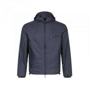 Куртка утепленная с капюшоном на молнии EMPORIO ARMANI, морской синий