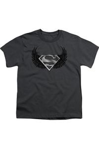 Футболка с грязными крыльями Супермена для детей Gildan, Charcoal