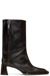 Женские сапоги Miista Raleigh из гладкой кожи на каблуке, коричневый