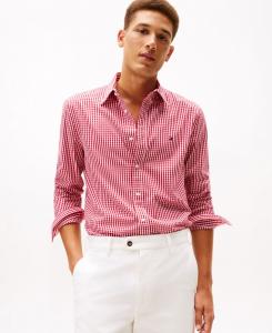 Мужская рубашка из поплина в крупную клетку Flex Poplin Tommy Hilfiger, Medium Red / Check