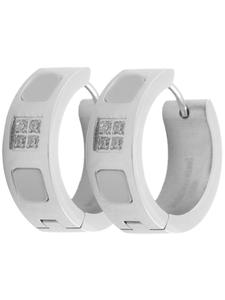 Adeliás Женские серьги - серьги-кольца на шарнирах из нержавеющей стали серебристого цвета