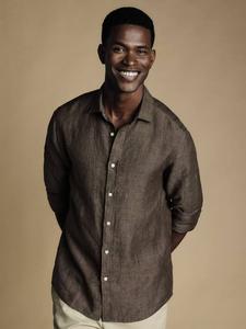 Классическая льняная рубашка Charles Tyrwhitt, Mocha