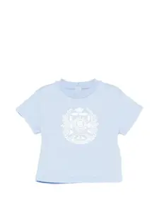 Футболка с графичным принтом Balmain Kids, синий