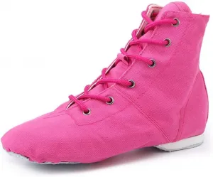 Танцевальные туфли JMSMAX для джазовых танцев для девочек, ботинки на шнуровке, балетные кроссовки для мальчиков, розовый