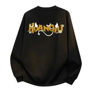 Свитшот с круглым вырезом Unisex HUANQIU, черный (fleece-lined)