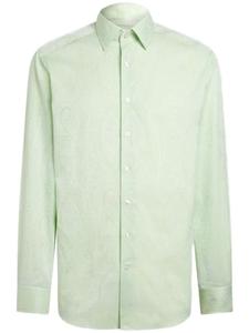 Рубашка из жаккардового хлопка ETRO, зеленый