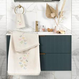 Linum Текстиль для дома Турецкий хлопок Mariposa Набор из 2 украшенных полотенец для рук