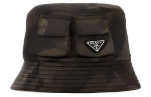 Prada Панама из переработанного полиамида и синтетического волокна, мужская, зеленая