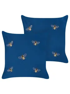 Декоративная подушка Beliani 2er Set Deko TALINUM, цвет blau/gelb/braun