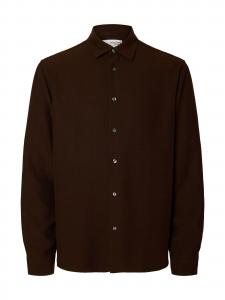 SELECTED Рубашка на пуговицах комфортного кроя в цвете шоколад