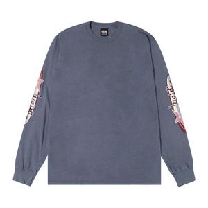 Футболка Stussy Two Star Long-Sleeve Tee Pigment Dyed 'Navy'