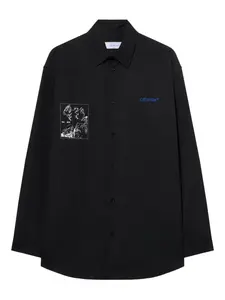 Рубашка с эффектом выцветшей живописи Off-White, черный