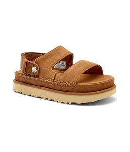 Кожаные сандалии с золотистыми скользящими подошвами Ugg, коричневый