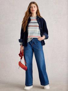 джемпер в полоску оливкового цвета White Stuff, Grey/Multi