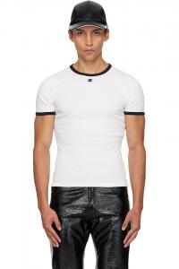 Courrèges Белая контрастная футболка с фирменным рисунком