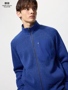 Трикотажная флисовая куртка на молнии Uniqlo, 65 blue