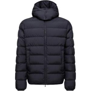 Куртка с капюшоном на утеплителе Moncler, темно темно-синий