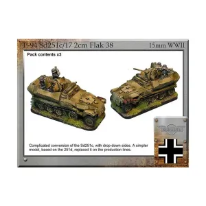 Sd251c/17 2см Flak38, WWII Miniatures - German Vehicles (15mm)