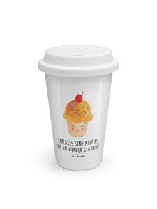 Mr. & Mrs. Panda Белая термокружка на вынос с надписью "Кекс"