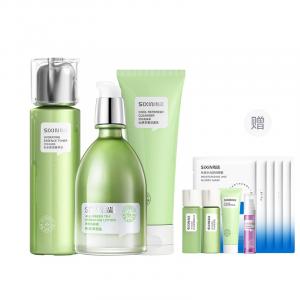 SIXIN Набор средств для ухода за кожей с зеленым чаем с острова Чеджу увлажняющая эссенция-вода 150мл + эссенция-молочко 120мл
